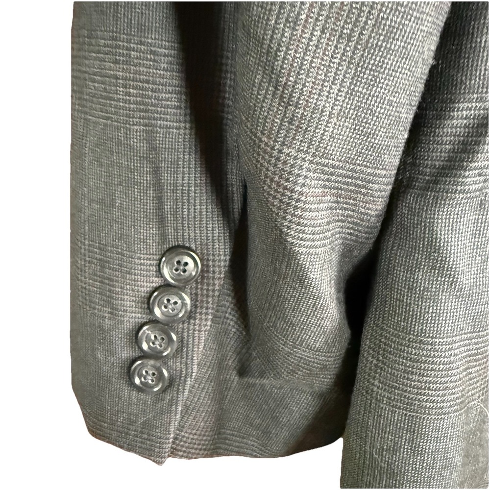 Jos A Bank Mens Sport Coat 40R Dark Gray Fine Check 100% Wool Blazer - Picture 7 of 7